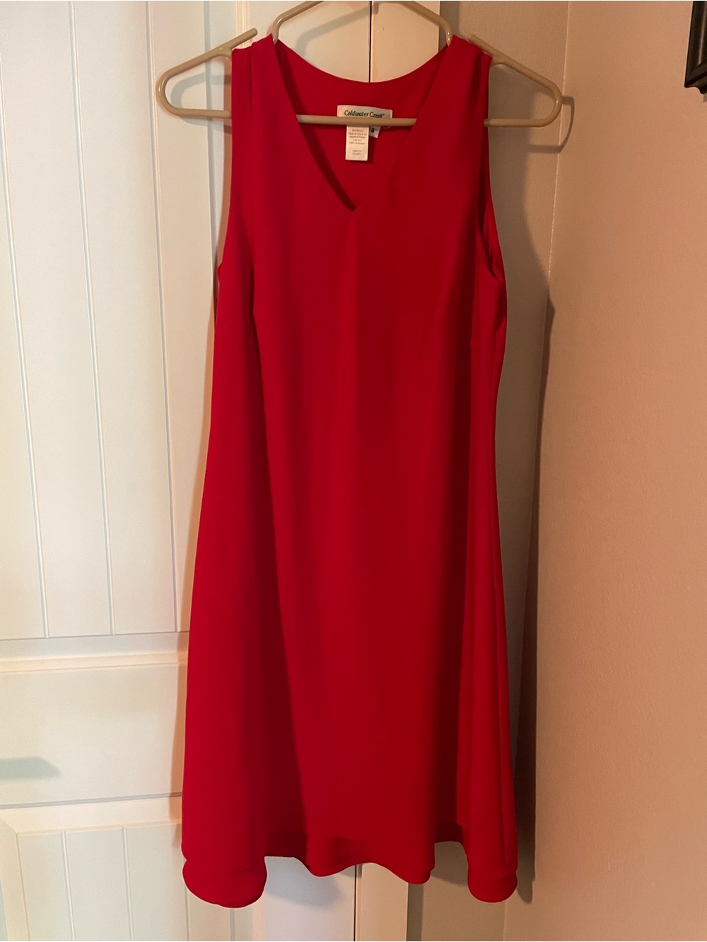 Coldwater Creek Red Sleeveless V-Neck Dress